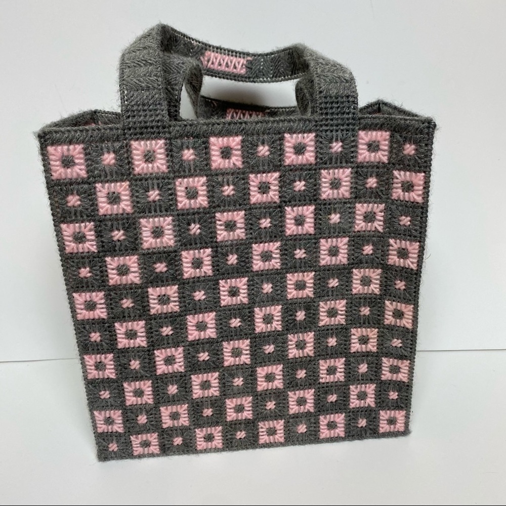 Vintage Handmade Needlepoint Tote